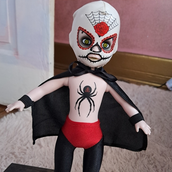 El Luchador- vintage Living Dead Doll w box and death cert! Masked wrestler! - Picture 2 of 12